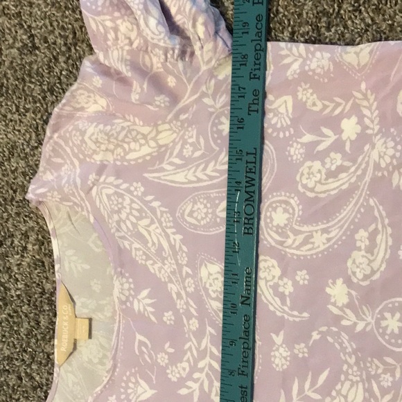 Roebuck & Co. purple short sleeve blouse size medium - Picture 10 of 12